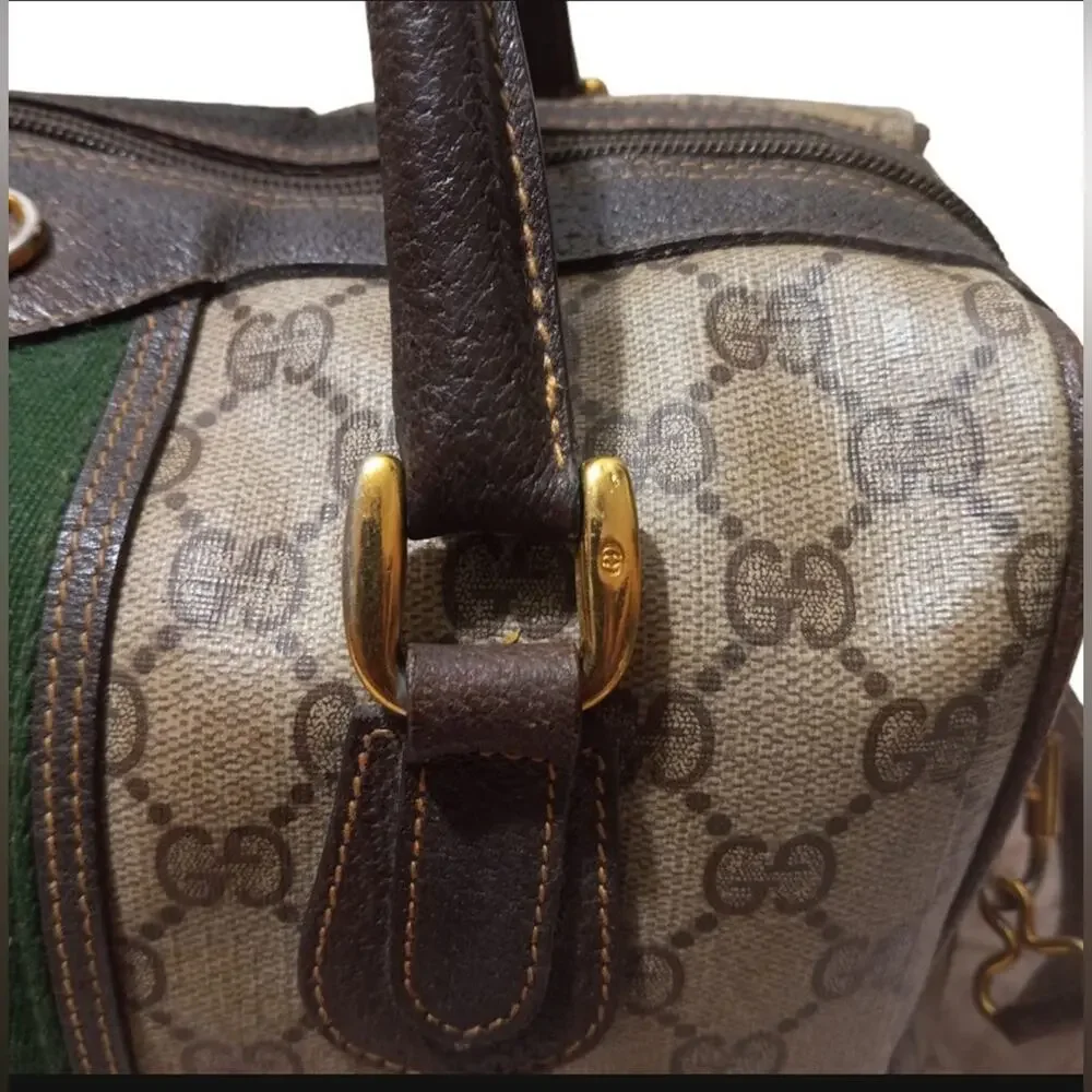VTG Gucci Ophidia Stripe Boston Brown Doctor Bag - Picture 3 of 10